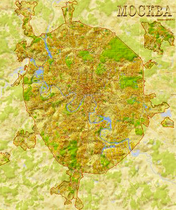 рельефная карта Москвы