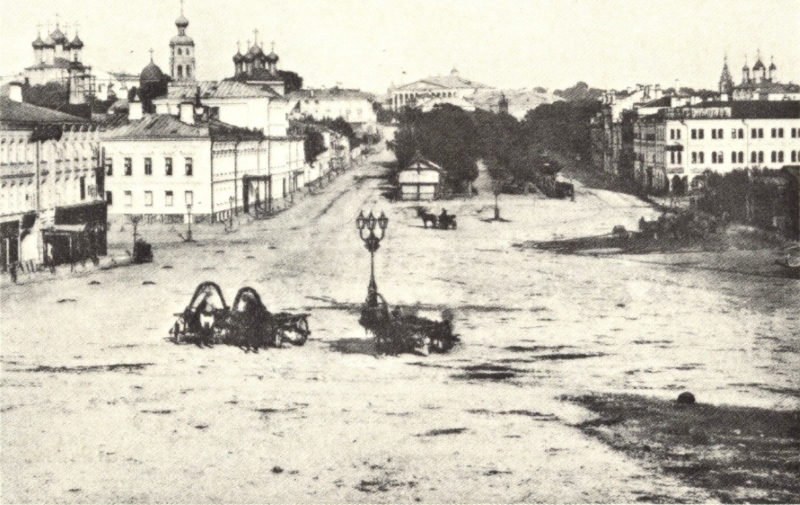 Вид местности, прилегающей к Петровскому бульвару. Фотография из альбома Н. А. Найденова. М., 1884